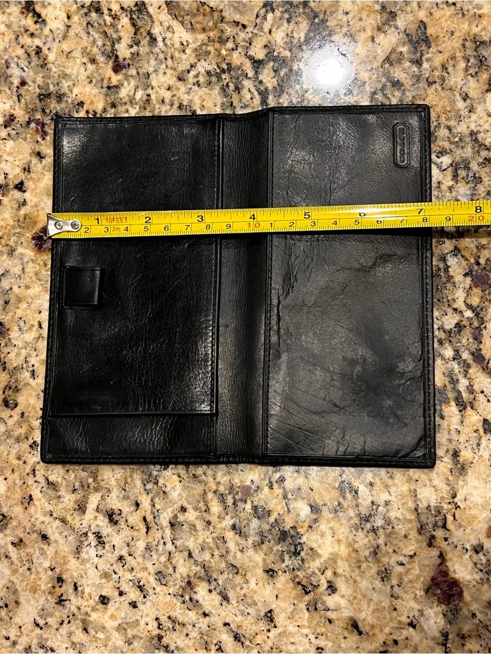 Coach Black Vintage Leather Checkbook Cover Wallet Organizer Men Travel Luxury